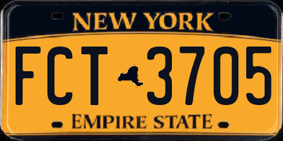 NY license plate FCT3705