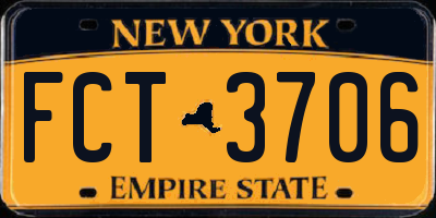 NY license plate FCT3706