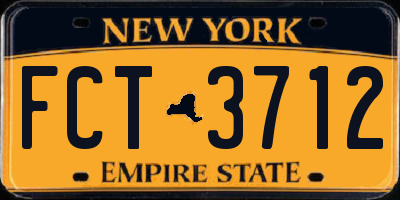 NY license plate FCT3712