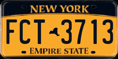 NY license plate FCT3713
