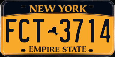 NY license plate FCT3714