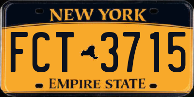 NY license plate FCT3715