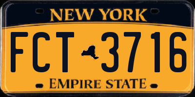 NY license plate FCT3716