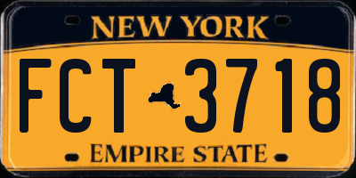 NY license plate FCT3718