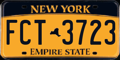 NY license plate FCT3723