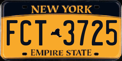 NY license plate FCT3725