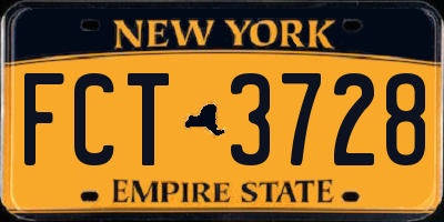 NY license plate FCT3728