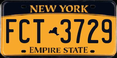 NY license plate FCT3729