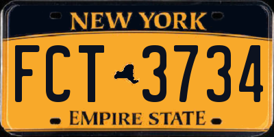 NY license plate FCT3734