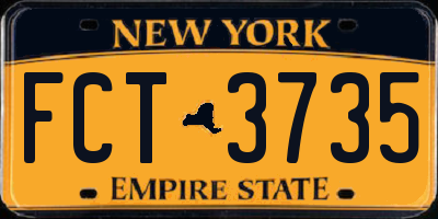 NY license plate FCT3735