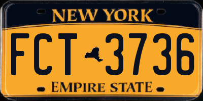 NY license plate FCT3736