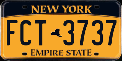 NY license plate FCT3737