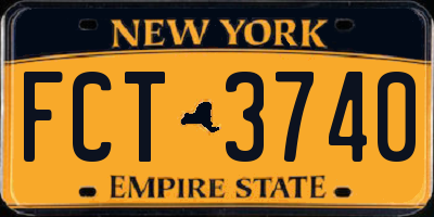 NY license plate FCT3740