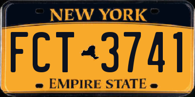 NY license plate FCT3741