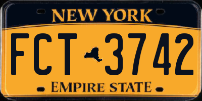 NY license plate FCT3742