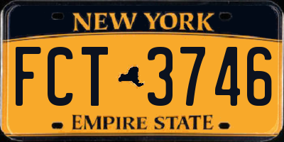 NY license plate FCT3746