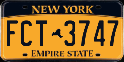 NY license plate FCT3747