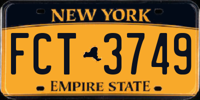 NY license plate FCT3749