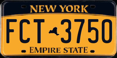 NY license plate FCT3750