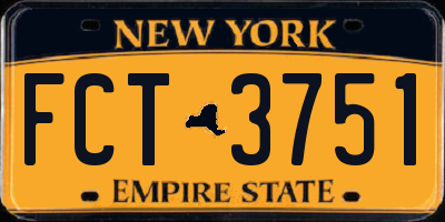 NY license plate FCT3751