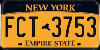 NY license plate FCT3753