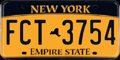 NY license plate FCT3754