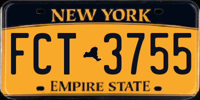 NY license plate FCT3755