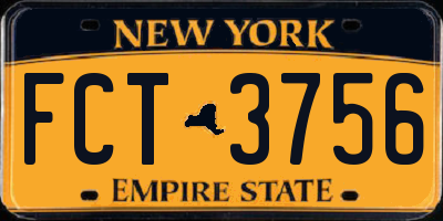 NY license plate FCT3756