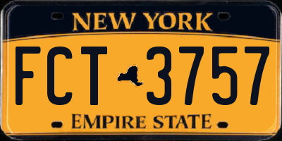 NY license plate FCT3757