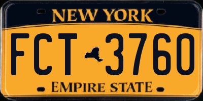 NY license plate FCT3760