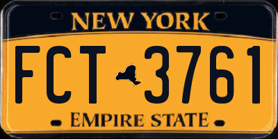 NY license plate FCT3761