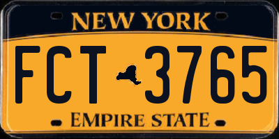 NY license plate FCT3765