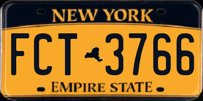 NY license plate FCT3766