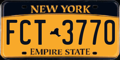 NY license plate FCT3770