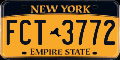 NY license plate FCT3772