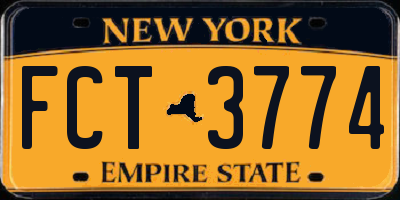 NY license plate FCT3774