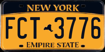 NY license plate FCT3776