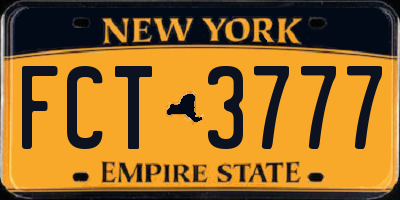 NY license plate FCT3777