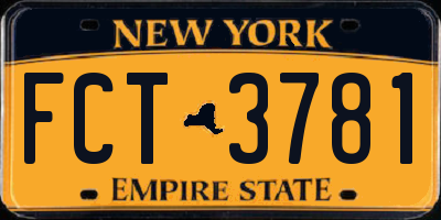 NY license plate FCT3781