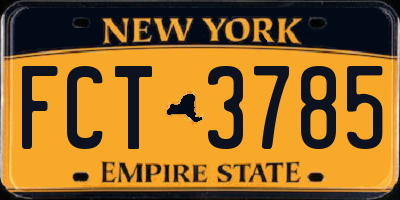 NY license plate FCT3785