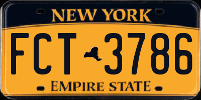 NY license plate FCT3786
