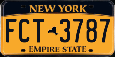 NY license plate FCT3787