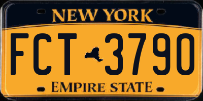 NY license plate FCT3790