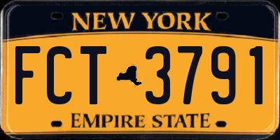 NY license plate FCT3791