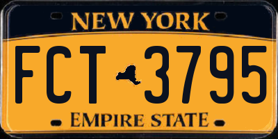 NY license plate FCT3795