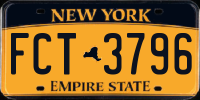 NY license plate FCT3796