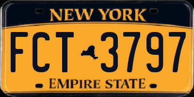 NY license plate FCT3797