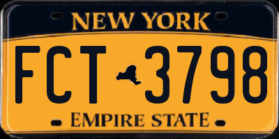 NY license plate FCT3798