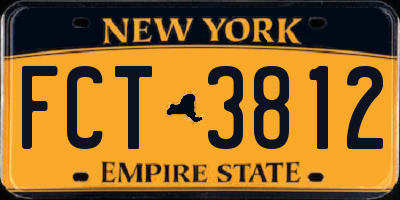 NY license plate FCT3812