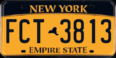 NY license plate FCT3813